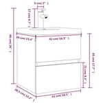 vidaXL Meuble lavabo avec bassin intégré Sonoma gris Bois d'ingénierie