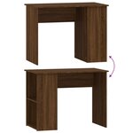 Bureau table poste de travail meuble d'ordinateur informatique étude chêne 100 x 55 x 75 cm bois d'ingénierie brun 02_0023603