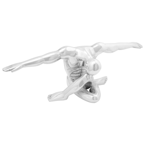 vidaXL Sculpture Argent 63x20x22 cm Aluminium Penseur