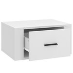 vidaXL Table de chevet murale Blanc 50x36x25 cm