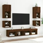 vidaXL Meubles TV muraux lumières LED 2 Pièces chêne marron 30x28 5x30 cm
