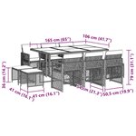 vidaXL Ensemble à manger de jardin et coussins 11 Pièces marron rotin