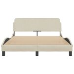 vidaXL Cadre de lit avec tête de lit Crème 120x200 cm Tissu