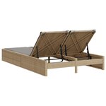 vidaXL Chaise longue double avec coussins beige résine tressée