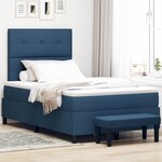 vidaXL Lit avec sommier à ressorts et matelas & banc bleu 120x200 cm tissu