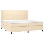 vidaXL Sommier à lattes de lit matelas LED Crème 200x200 cm Tissu