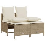 vidaXL Salon de jardin avec coussins 5 Pièces beige résine tressée