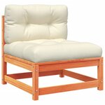 vidaXL Salon de jardin 6 Pièces avec coussins cire marron bois pin massif