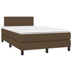 vidaXL Sommier à lattes de lit et matelas marron foncé 120x190cm tissu