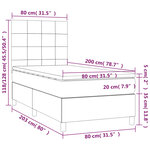 vidaXL Sommier à lattes de lit avec matelas et LED Noir 80x200cm Tissu