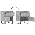 vidaXL Tables de chevet 2 Pièces gris béton 40x35x50 cm bois d’ingénierie