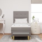 Lit Box Spring vidaXL avec Matelas & Banc Taupe 90x190 cm Tissu