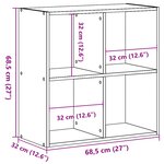 vidaXL Bibliothèque blanc 68 5x32x68 5 cm bois d'ingénierie