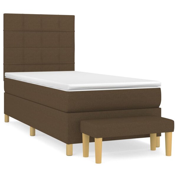 vidaXL Sommier à lattes de lit avec matelas Marron foncé 100x200 cm