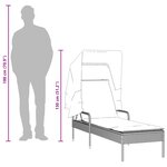 vidaXL Chaise longue avec auvent beige résine tressée