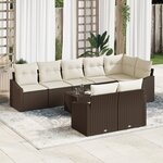 vidaXL Ensemble de canapés de jardin 8 pièces avec coussins Gris en poly rotin