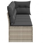 vidaXL Canapé de jardin et coussins 4 places gris clair résine tressée