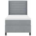 Lit box spring vidaXL avec matelas et lumière LED gris clair 100x200 cm en tissu