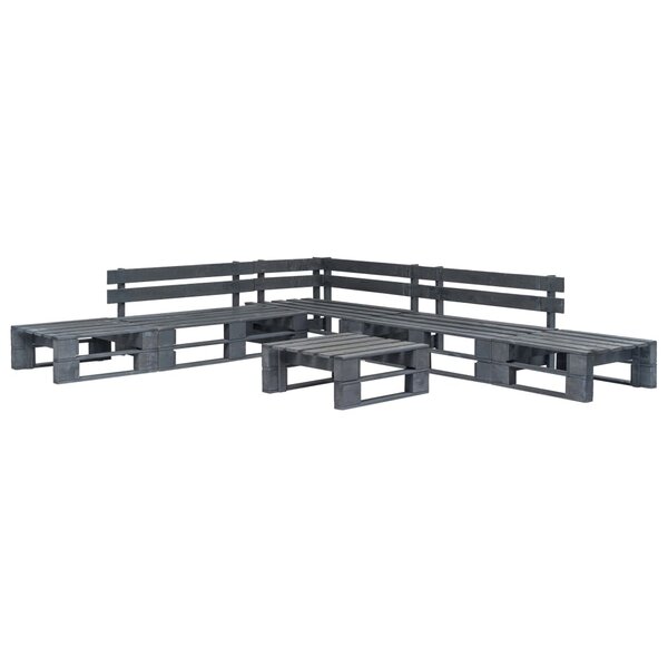 Salon de jardin meuble d'extérieur ensemble de mobilier palette 6 pièces bois gris 02_0018466