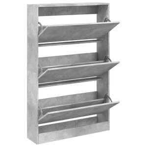 vidaXL Armoire à chaussures gris béton 80x21x125 5cm bois d'ingénierie