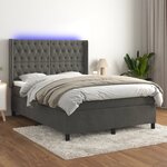 vidaXL Sommier à lattes de lit matelas et LED Gris foncé 140x190 cm