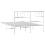 vidaXL Cadre de lit métal sans matelas et tête de lit blanc 135x190 cm