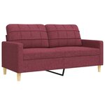 vidaXL Ensemble de canapés 3 Pièces coussins décoratifs bordeaux tissu