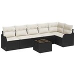 Ensemble de Canapés de Jardin de 6 pièces avec Coussins Rattan Polyéthylène Marron