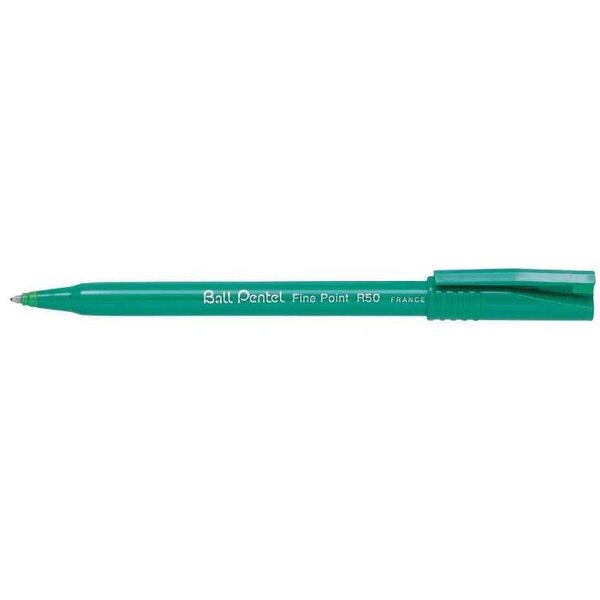 Roller encre ball pentel r50 pointe 0 8mm vert x 12 pentel