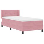 Lit Box Spring avec Matelas Rose 80x200 cm en Velours