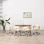 vidaXL Chaises pivotantes à manger lot de 6 crème similicuir