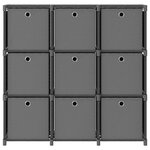 vidaXL Étagère à 9 cubes avec boîtes Gris 103x30x107 5 cm Tissu