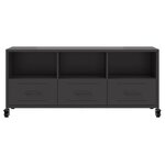 vidaXL Meuble TV noir 100 5x39x43 5 cm acier laminé à froid