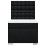 vidaXL Sommier à lattes de lit avec matelas Noir 90x200 cm Tissu