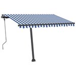 vidaXL Auvent automatique sur pied 300x250 cm Bleu/Blanc