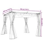 vidaXL Tonnelle avec rideaux crème 3x3 m acier