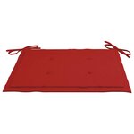 vidaXL Chaises de jardin avec coussins rouge lot de 6 Bois teck massif