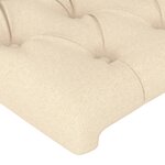 vidaXL Cadre de lit avec tête de lit Crème 160 x 200 cm Tissu