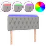 vidaXL Tête de lit à LED Gris clair 90x7x78/88 cm Tissu