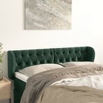 vidaXL Tête de lit avec oreilles Vert foncé 163x23x78/88 cm Velours