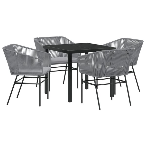 vidaXL Ensemble de 3 Gris Rattan PE 4 Places
