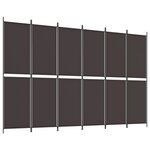 vidaXL Cloison de séparation 6 panneaux Marron 300x200 cm Tissu