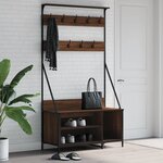 vidaXL Porte-vêtements et rangement des chaussures chêne marron