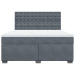vidaXL Sommier à lattes de lit et matelas Gris foncé 180x200cm Velours