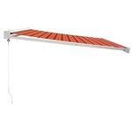 vidaXL Auvent rétractable orange et marron 4x3 m tissu et aluminium