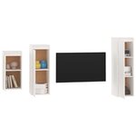 vidaXL Meubles TV 3 Pièces Blanc Bois massif de pin