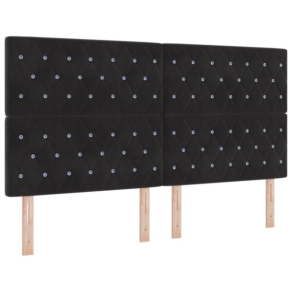 vidaXL Dossier LED Noir 90 cm Velours