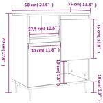 vidaXL Buffet Sonoma gris 60x35x70 cm Bois d'ingénierie