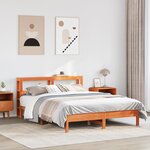 vidaXL Cadre de lit sans matelas cire marron 150x200cm bois pin massif