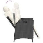 vidaXL Ensemble à manger de jardin avec coussins 3 Pièces Noir